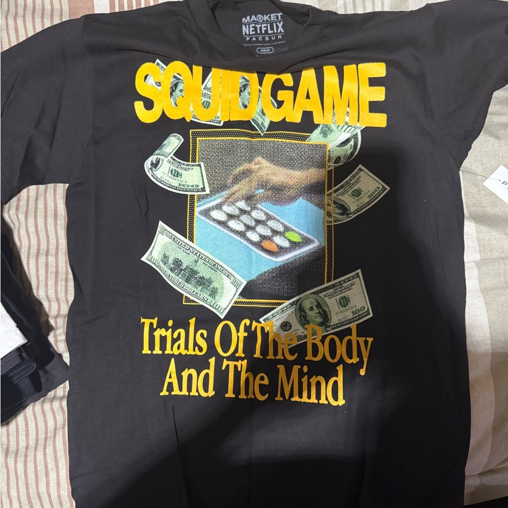 PacSun Black and Yellow Squid Game T-Shirt